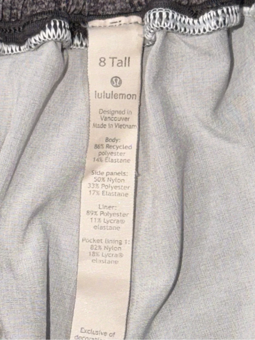 Lululemon Athletica Heathered Charcoal Running Shorts Size 8 Tall